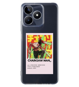 Realme C53 Uyumlu Chainsaw Man Anime Desenli Şeffaf Telefon Kılıfı