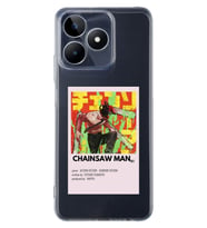 Realme C53 Uyumlu Chainsaw Man Anime Desenli Şeffaf Telefon Kılıfı