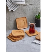 Mien MEN370 Kare Bambu Çay Tabağı 6 Lı