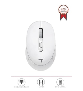 Torima TM-17 Beyaz Çift Modlu Sessiz Kablosuz Mouse Fare