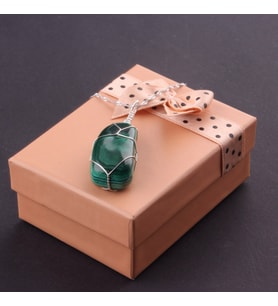 Malachite (Malakit) Doğal Taş Kolye Ucu - M386