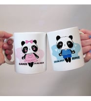 Kişiye Özel Panda Sevgililer 2'li Kupa Bardak