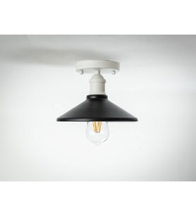 RİOLİGHT RETRO,RUSTİK MUTFAK,ODA,KOLİDOR İÇİN TEKLİ METAL SARKIT PLOFONYER AVİZE ÇAP:23CM (Siyah)