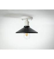 RİOLİGHT RETRO,RUSTİK MUTFAK,ODA,KOLİDOR İÇİN TEKLİ METAL SARKIT PLOFONYER AVİZE ÇAP:23CM (Siyah)