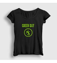 Presmono Kadın Siyah Warning Green Day T-Shirt 55983tt
