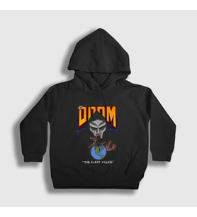 Presmono Unisex Çocuk Siyah The Illest Villain Rap Mf Doom Kapüşonlu Sweatshirt 456067tt
