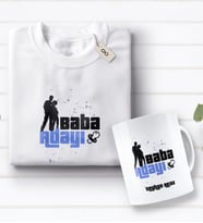 BK Gift Kişiye Özel Baba Adayı Tasarımlı Beyaz Tişört ve Kupa Seti-1 (Model 1)