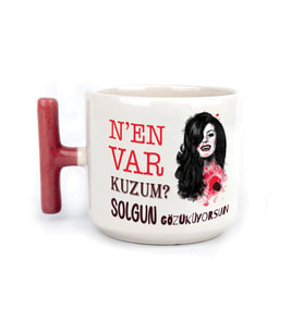 Nen Var Kuzum? Baskılı Kırmızı Kulplu T Kupa