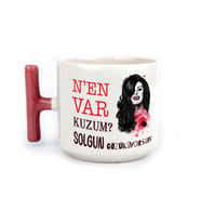 Nen Var Kuzum? Baskılı Kırmızı Kulplu T Kupa