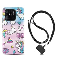 Xiaomi Poco X3 Pro M4 Pro X4 Pro C40 10C Kılıf Boyun Askılı Silikon Unicorn Mektup 1800