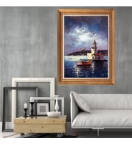 Altın Varaklı Paspartulu Çerçeveli Tablo rv971
