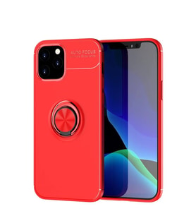 iPhone 12 Kılıf Range Yüzüklü Silikon - Kırmızı