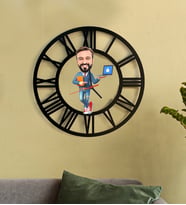 Kişiye Özel Sosyal Medya Uzmanı Karikatür 3D Ahşap Mdf Duvar Saati 233