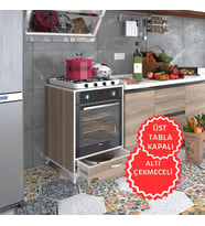 Kenzlife ankastre modülü kabini azot crd fırın ocak dolabı çekmeceli ayaklı sabit tabla (Karışık)