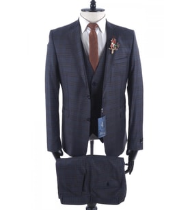 Jan Carlucci Yünlü  Slimfit Yelekli Drop 6 Takım