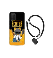 Samsung Galaxy A03s Kılıf Silikon Desen Boyun Askılı Cat G 1677