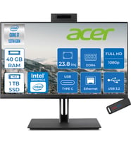 Acer Veriton 4000 VZ4714GT Intel Core I7 13700 40GB Ram 1tb SSD Freedos UHD Graphics 23.8" Yükseklik Ayarı, Pivot, Vesa Desteği Fullhd All In One Bilgisayar DQR03EM00GF23 + Zetta Flash Bellek