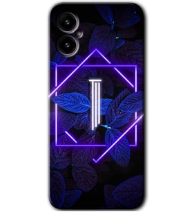 Omix X3 Kılıf HD Desen Baskılı Arka Kapak - Dark Neon Yaprak I Harfi