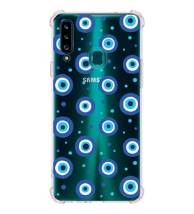 PrintiFy Samsung Galaxy A20S Uyumlu Nazar Boncuğu 1 Baskılı Şeffaf Köşe Korumalı Antişok Kılıf