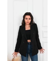 Kadın Astarlı Blazer Ceket 0101-22 (Siyah)