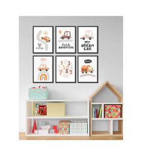 Erkek Çocuk Odası 6'lı Mdf Tablo Set