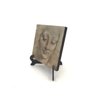 Baş Etüdü (Leonardo Da Vinci) Baskılı MDF Masaüstlük 10X10