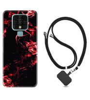 Tecno Camon 16 18P Pova Kılıf Boyun Askılı Silikon Red Smoke 1745