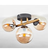 Rsylight Retro Metal Bal Opal Glop Camlı 3 Lü Tavan Plofyoner Avize