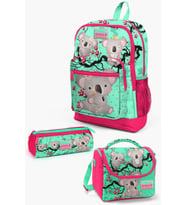 Coral High Kids Su Yeşili Neon Mercan Koala Desenli 3’lü Okul Çanta Seti SET0123713