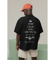 Keep Calm And Listen To Avenged Sevenfold Baskılı Unisex Oversize Rock Metal Tişört