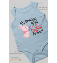 Kızdırmayın beni dayımı ararım Sıfır Kollu Bebek Zıbını %100 Pamuk