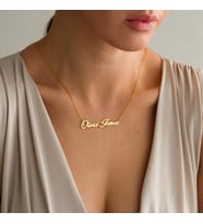 Kişiye Özel Şık Çift İsim Kolye 925K Gümüş (Gold)