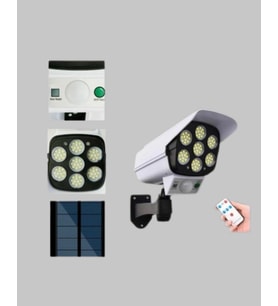 Uzaktan Kumandalı Güneş Enerjili LED Güvenlik Lambası Kamera Tipi Hareket Sensörlü