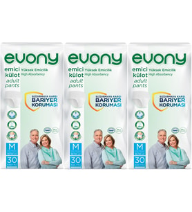 Evony Hasta Bezi Yetişkin Emici Külot M-Orta 90 Adet (3PK*30)