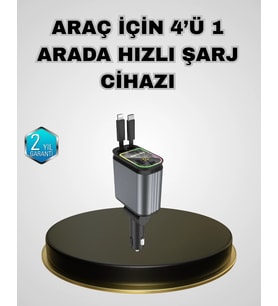 Araç Şarj Adaptörü 66w Pd Qc Hızlı Şarjlı Ve Çekilebilir Kablolu