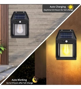 Solar Rustik Ampullü Duvar Lambası - Gün Işığı
