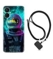 Tecno Spark 9T Kılıf Resimli Boyun Askılı İpli Desenli Silikon Series Space 1854