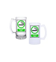 Ghostbastır Design Sigara İçilir Alan Kulplu Bira Bardağı Buzlu veya Şeffaf Seçenekli 0201