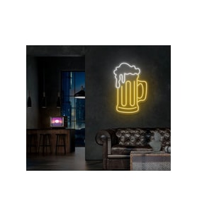Bira Bardağı Figürlü Neon Tabela