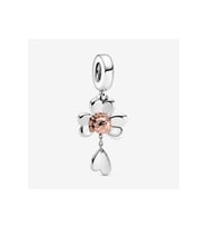 Yonca ve Uğur Böceği Sallantılı Charm (Gümüş)