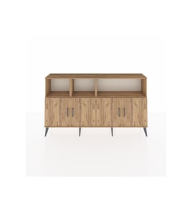 Arges Konsol 6 Raflı 4 Kapaklı 176x30x99 Çam-Çam