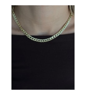 Cuban Link Zincir Kolye Gold Çelik Kadın  Özel Seri Şık Zincir Kolye (Altın)