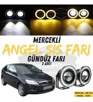 Ford Focus 2.5 2009-2011 Uyumlu Mercekli Angel Sis Farı Metal 76 mm Sarı Halkalı Gündüz Farı 2 Adet