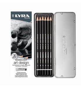 LYRA REMBRANDT ART DESING METAL KUTU DERECELİ KALEM 6'LI