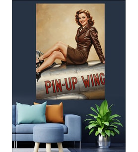 Pin-Up Vintage Kadın Pozu Dekoratif Kanvas - Mdf Ahşap Tablo