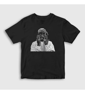 Presmono Unisex Çocuk Siyah Pray Tupac Shakur T-Shirt 46357tt