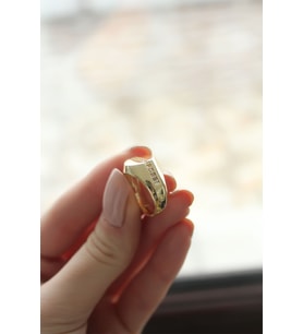 Punta Zirkon Taşlı Gold Kaplama Kadın Yüzük (Altın)
