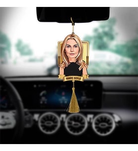 Karikatürlü Tasarım Kadına Hediye Araba Süsü