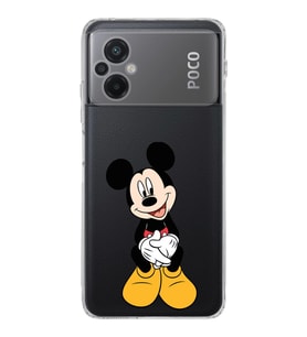 Poco M5  Kamera korumalı Kapak Mickey Mouse Tasarımlı  Şeffaf Kılıf