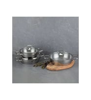 Nehir Silver 6 Parça Çelik Sahan Seti